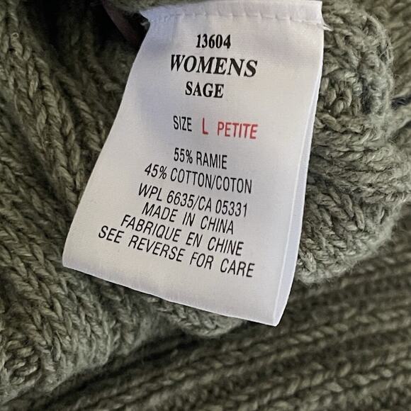 Woolrich Cable Knit Cardigan Green Academia Preppy Grandma Heritage Size Large - Picture 4 of 5